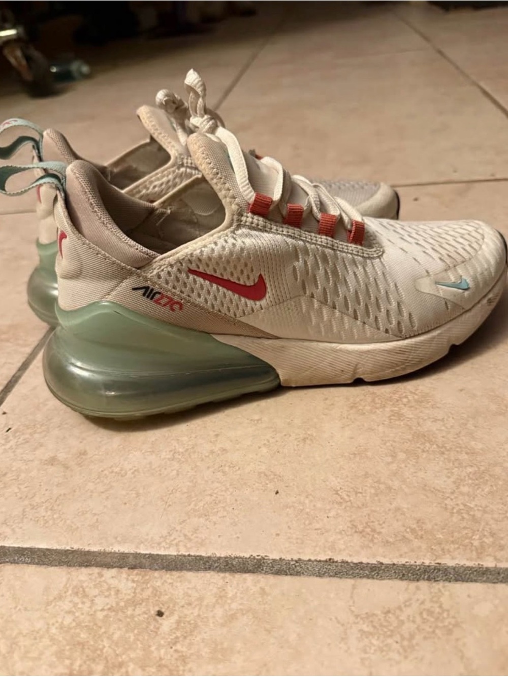 Nike Air Max 270 Sneakers - White, Pink, Green